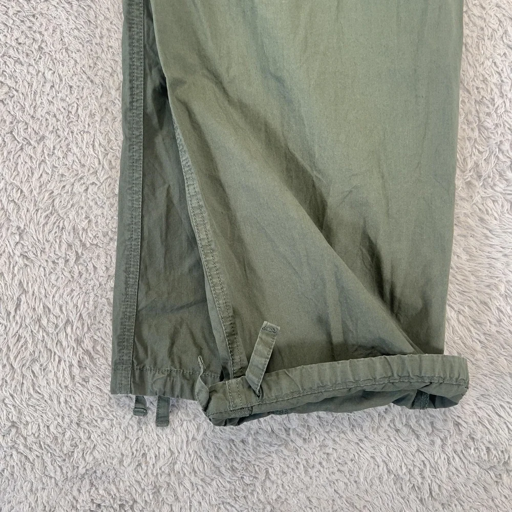 YoungLA Cargo Pants Mens M 32x29 Green Elastic Waist Lightweight Cotton Gorpcore
